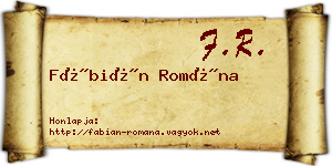Fábián Romána névjegykártya