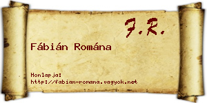 Fábián Romána névjegykártya